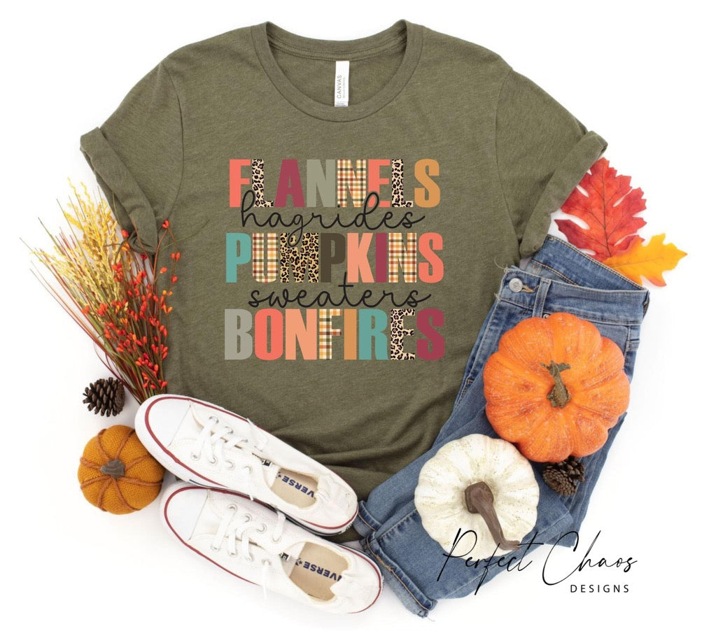 Flannels Pumpkins Bonfire