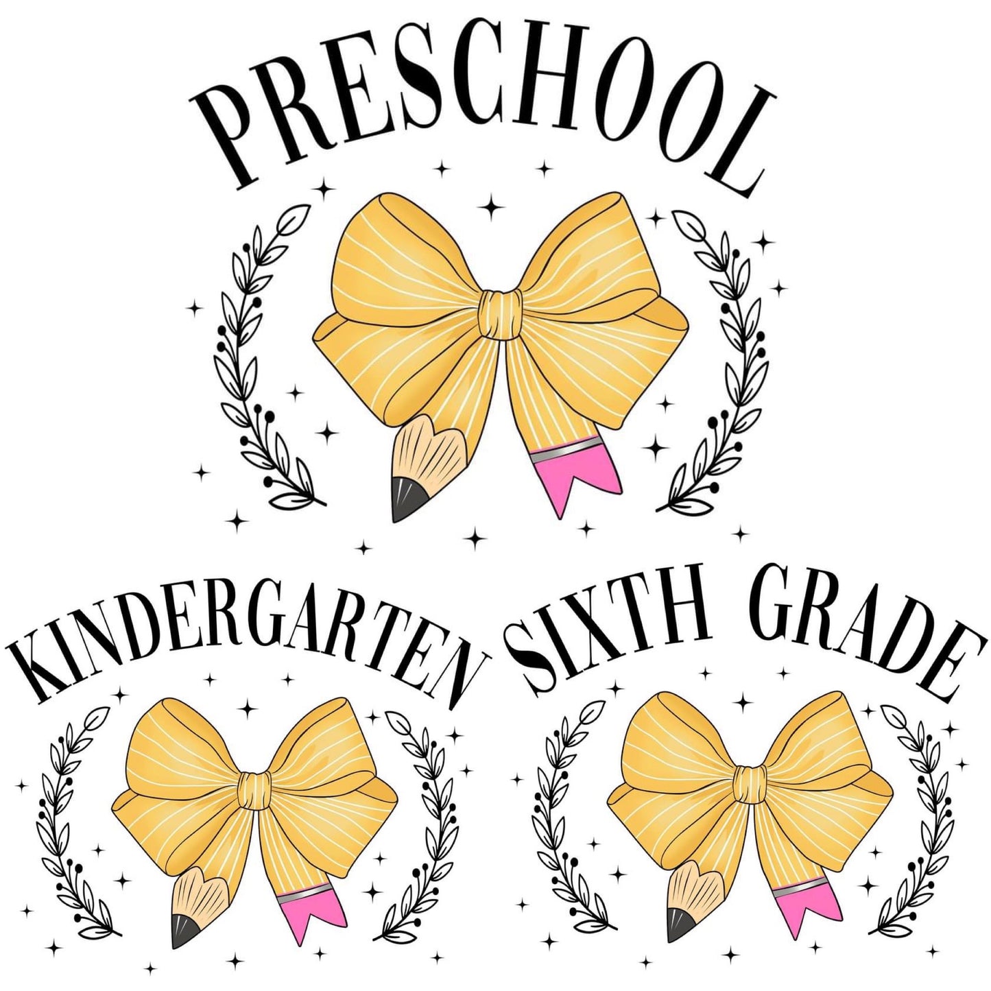 Grade Pencil Bow + Greenery