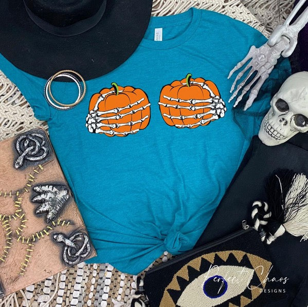 Pumpkin skeleton hands