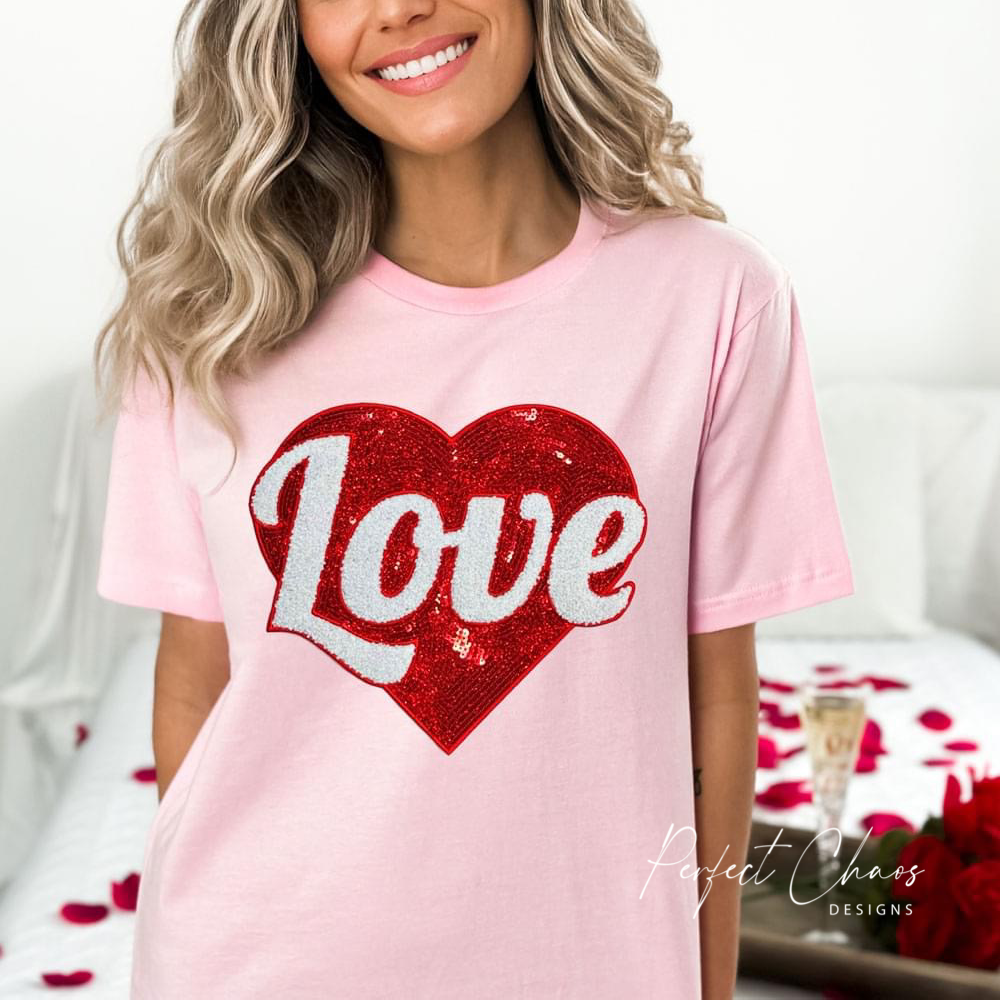 Love Sequin Heart Look