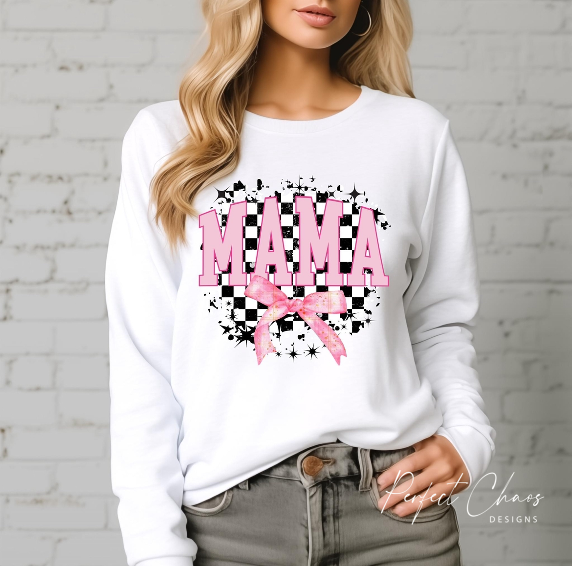 Mama Checkered Bow
