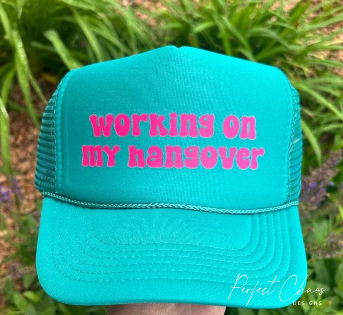 Working on my hangover Hat