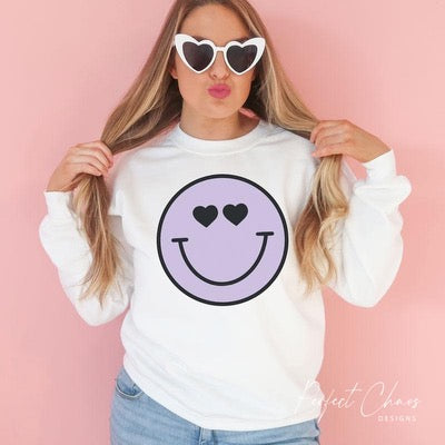Purple Smiley with heart eyes