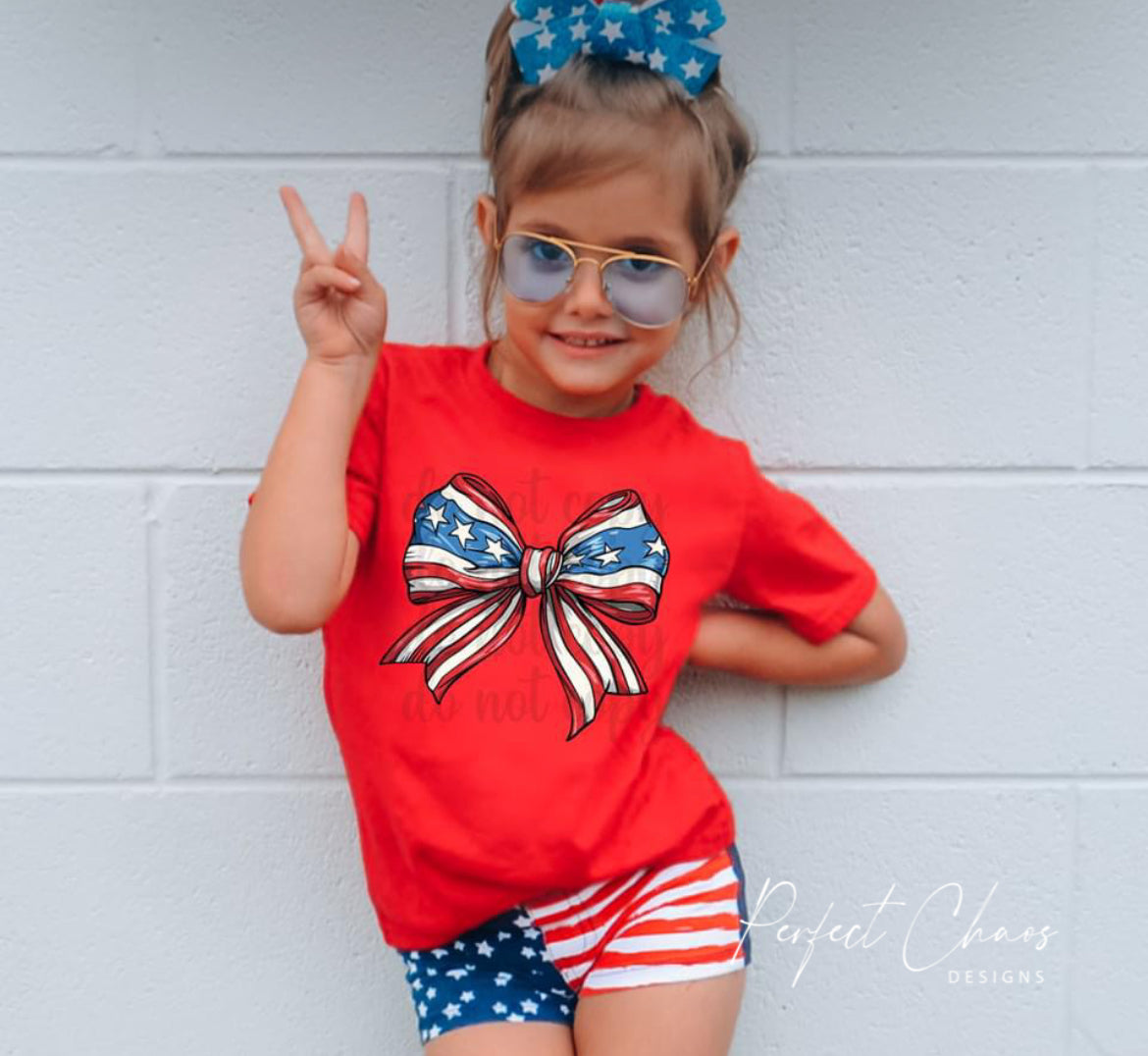 Patriotic Bow - Stripes