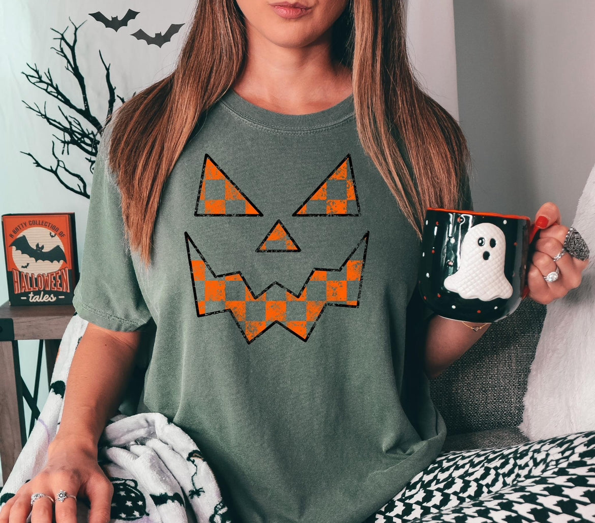 Checkered Pumpkin Face