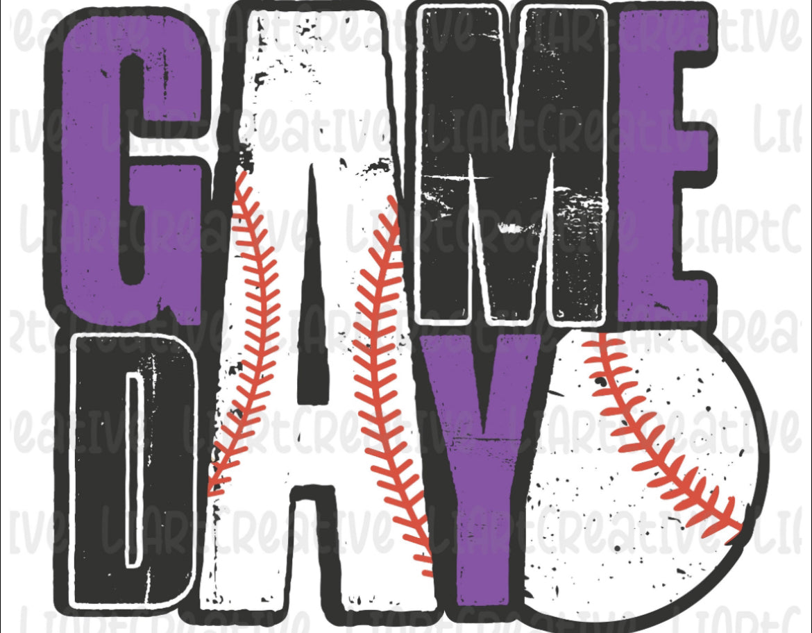 Game Day Baseball - Purple + Black