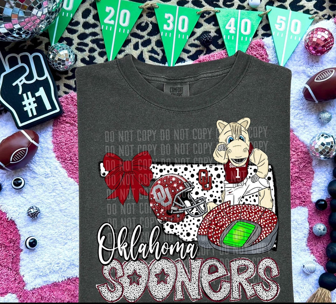 O K Sooners State + Bow