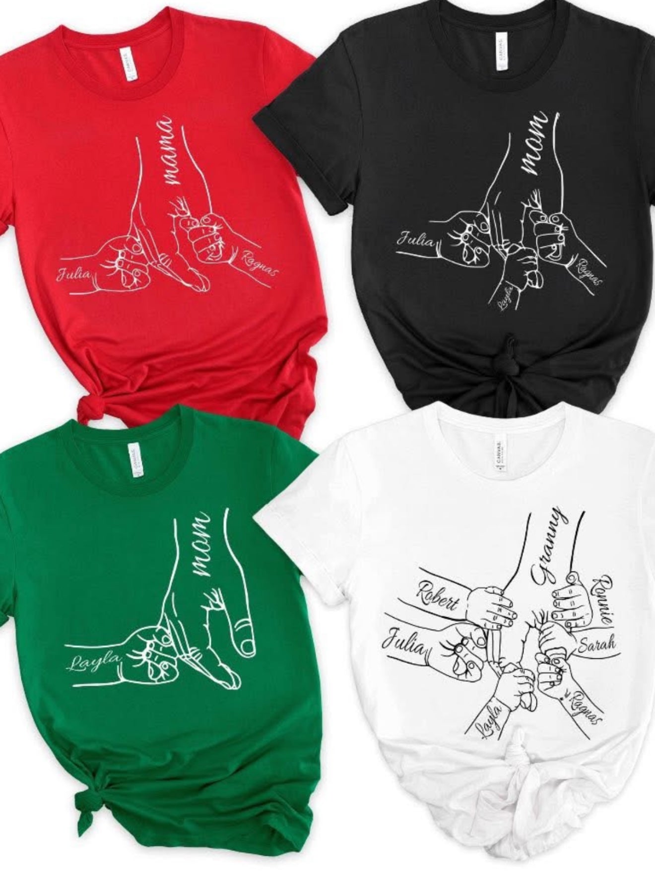 Custom Hand Outline W/ Names