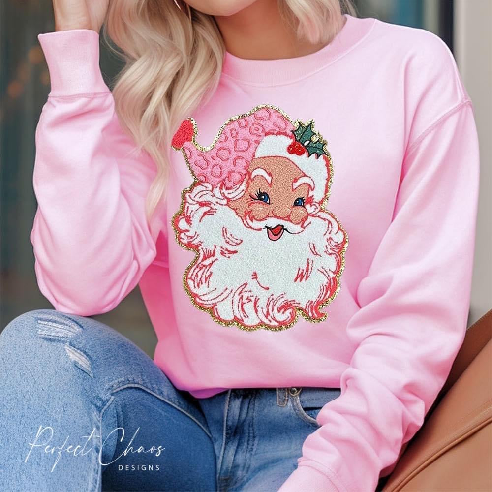 Pink Mistletoe Santa