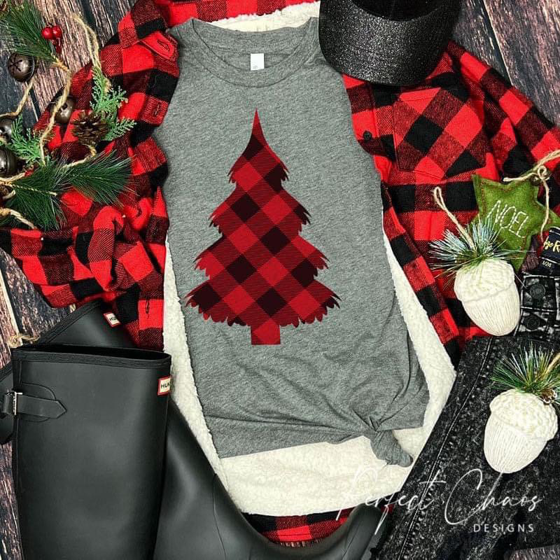 Red Plaid Christmas Tree