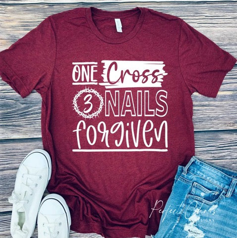 One Cross 3 nails forgiven