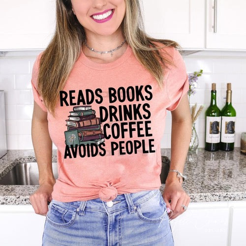 Reads books drinks coffee avoids people