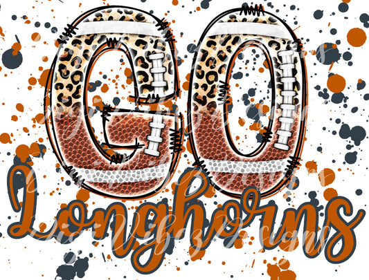 Go Longhorns Splatter
