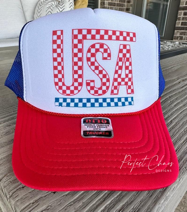 USA Checkered Hat