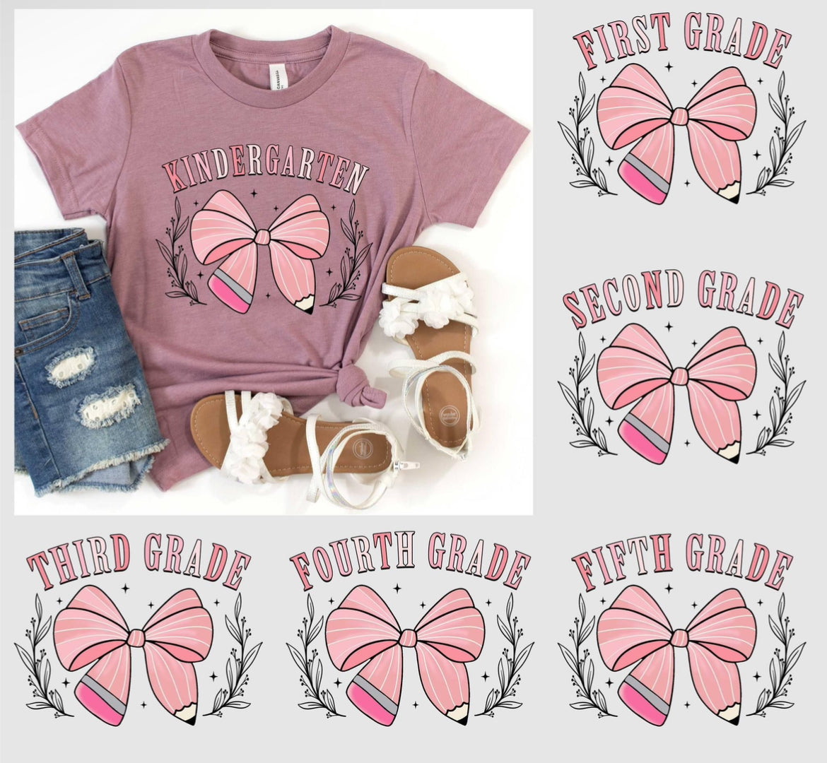 Pink Pencil Bow + Grade