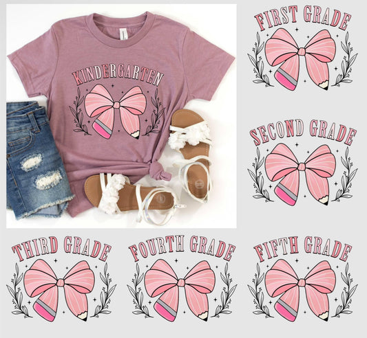 Pink Pencil Bow + Grade
