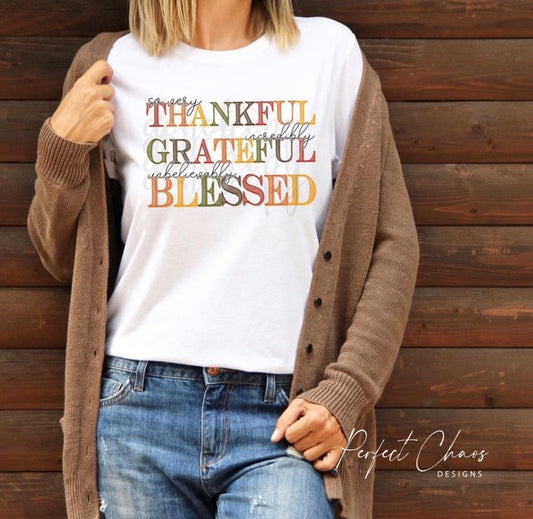 Thankful grateful blessed