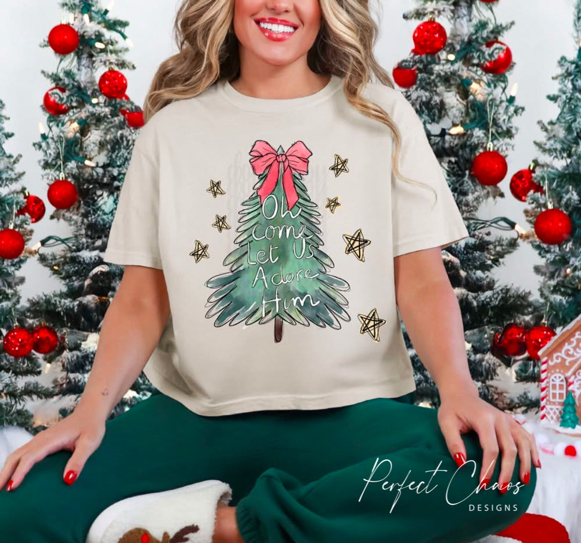 Oh Come Let us adore him - Christmas Tree
