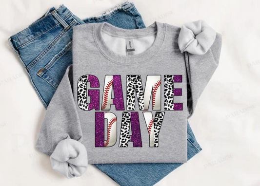 Game Day Purple + Leopard Baseball