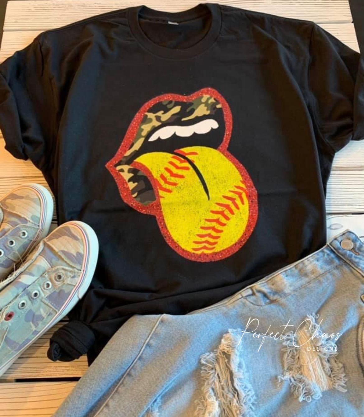 Camo Tongue Out Mouth