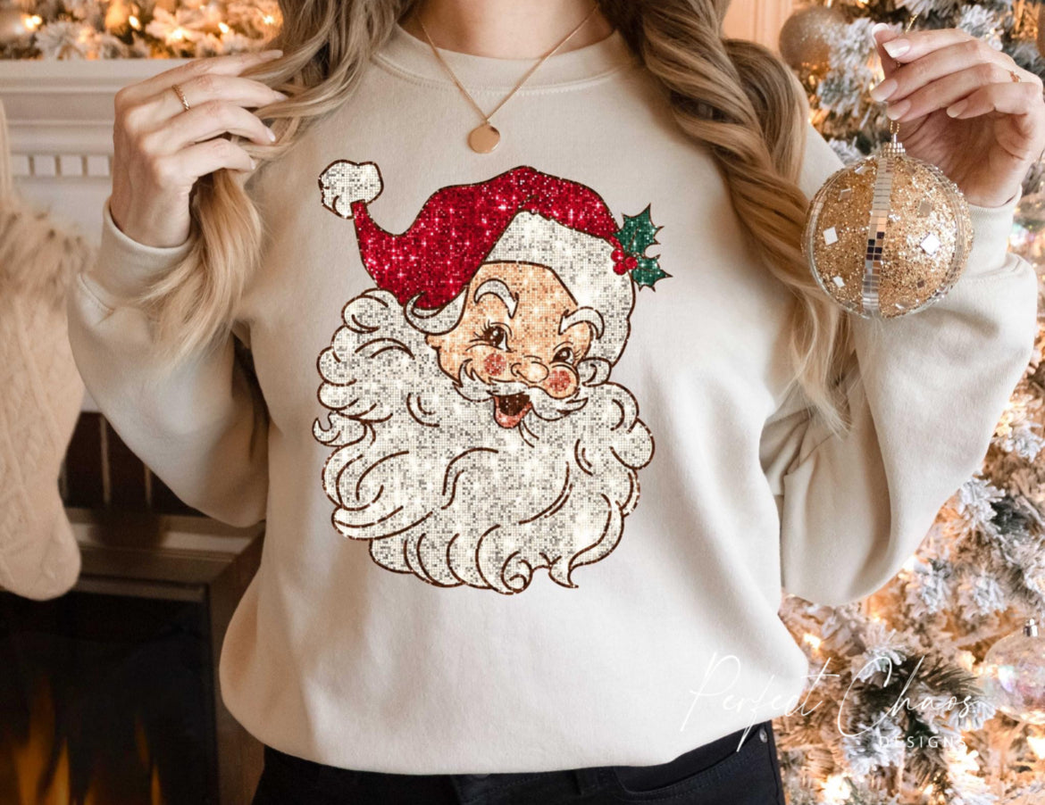 Santa Sequin Look - Red Hat