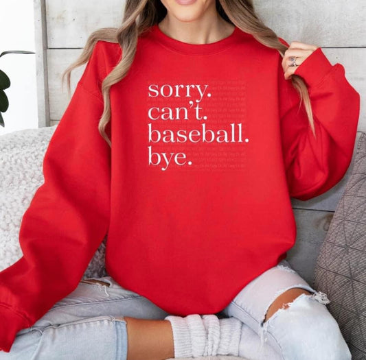 Sorry. Cant. Baseball. Bye.