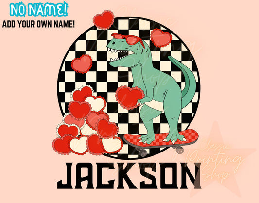 Checkered Heart Custom Dinosaur