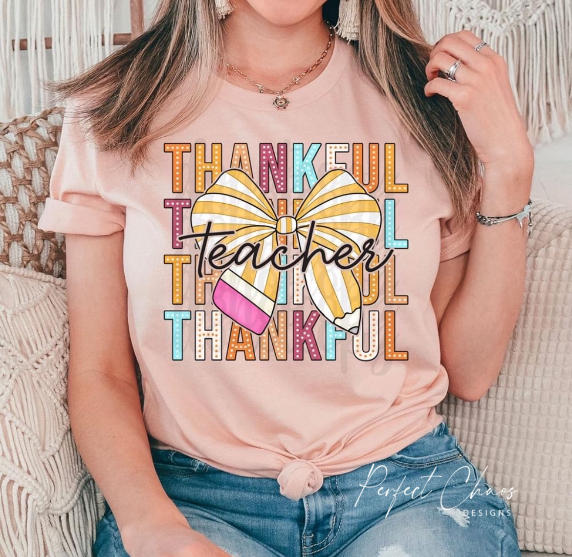 thankful Teacher Pencil Bow