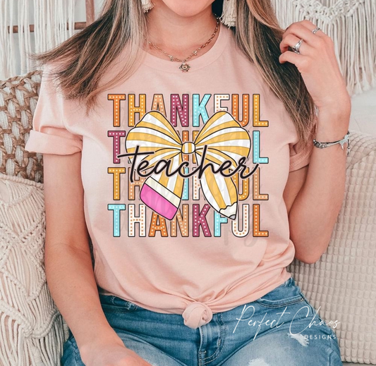 thankful Teacher Pencil Bow
