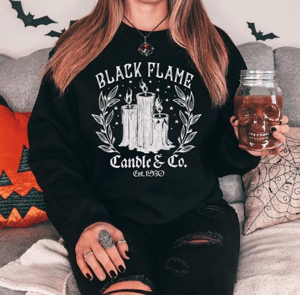 Black flame candle
