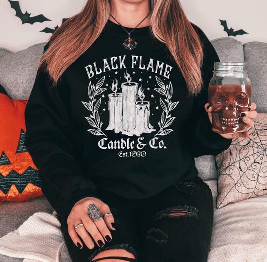 Black flame candle