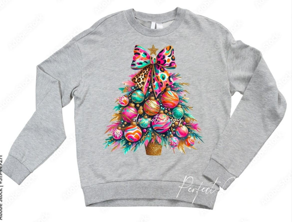 Colorful Ornament Tree + Bow