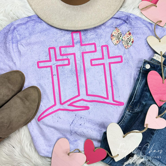 3 Pink Crosses