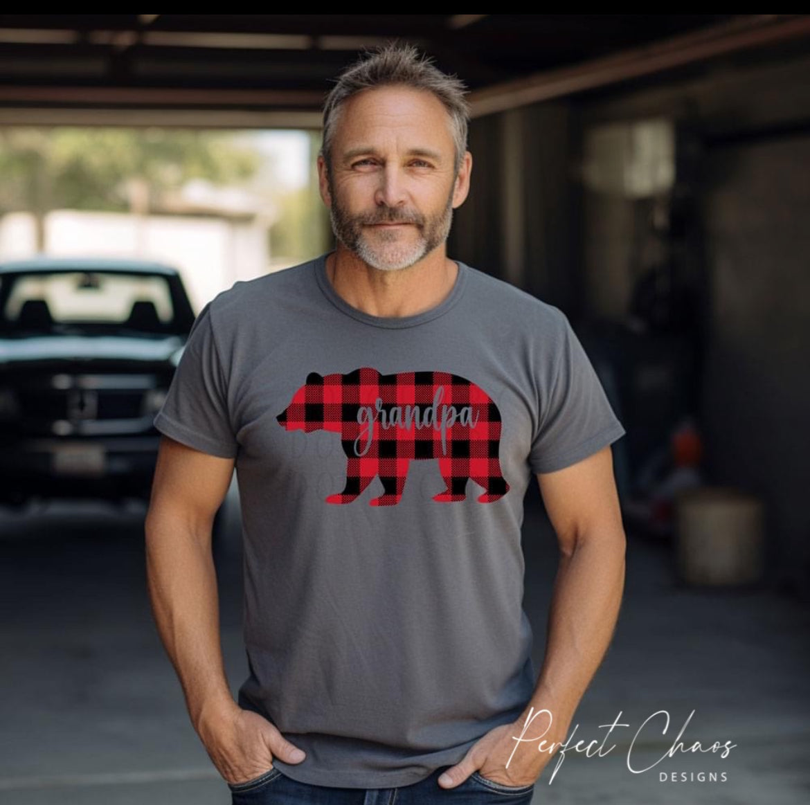 Family Plaid Custom Name Bear