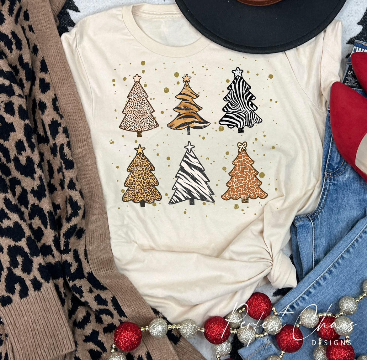 Animal Print Christmas Trees