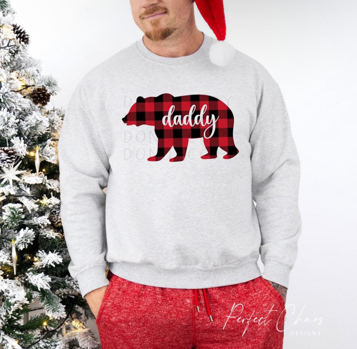Family Plaid Custom Name Bear