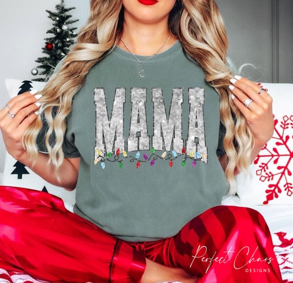 Mama with lights under