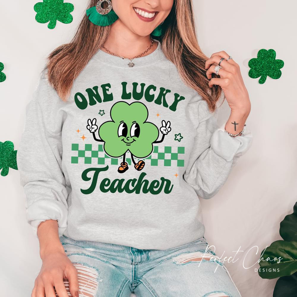 One Lucky Teacher Checkered