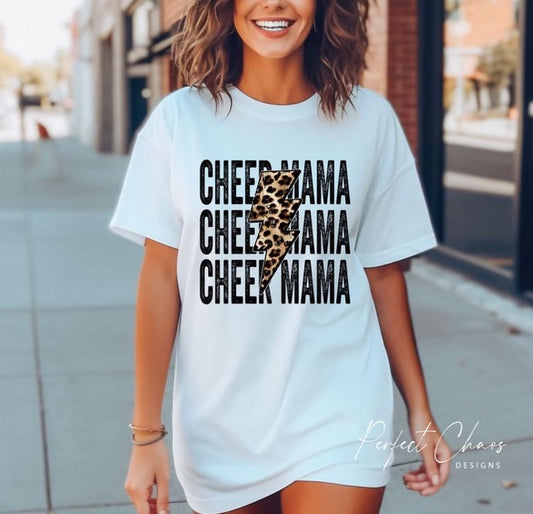 Cheer Mama leopard lightening bolt