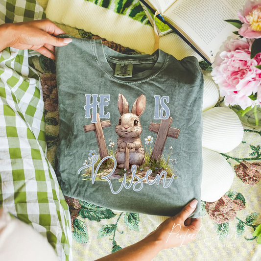 He is Risen- Bunny + Cross