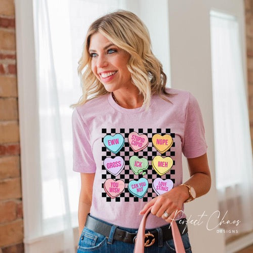 Ick Candy Hearts Checkered