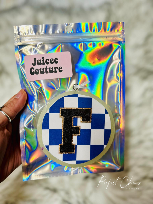 Checkered Black Letter Custom Freshie