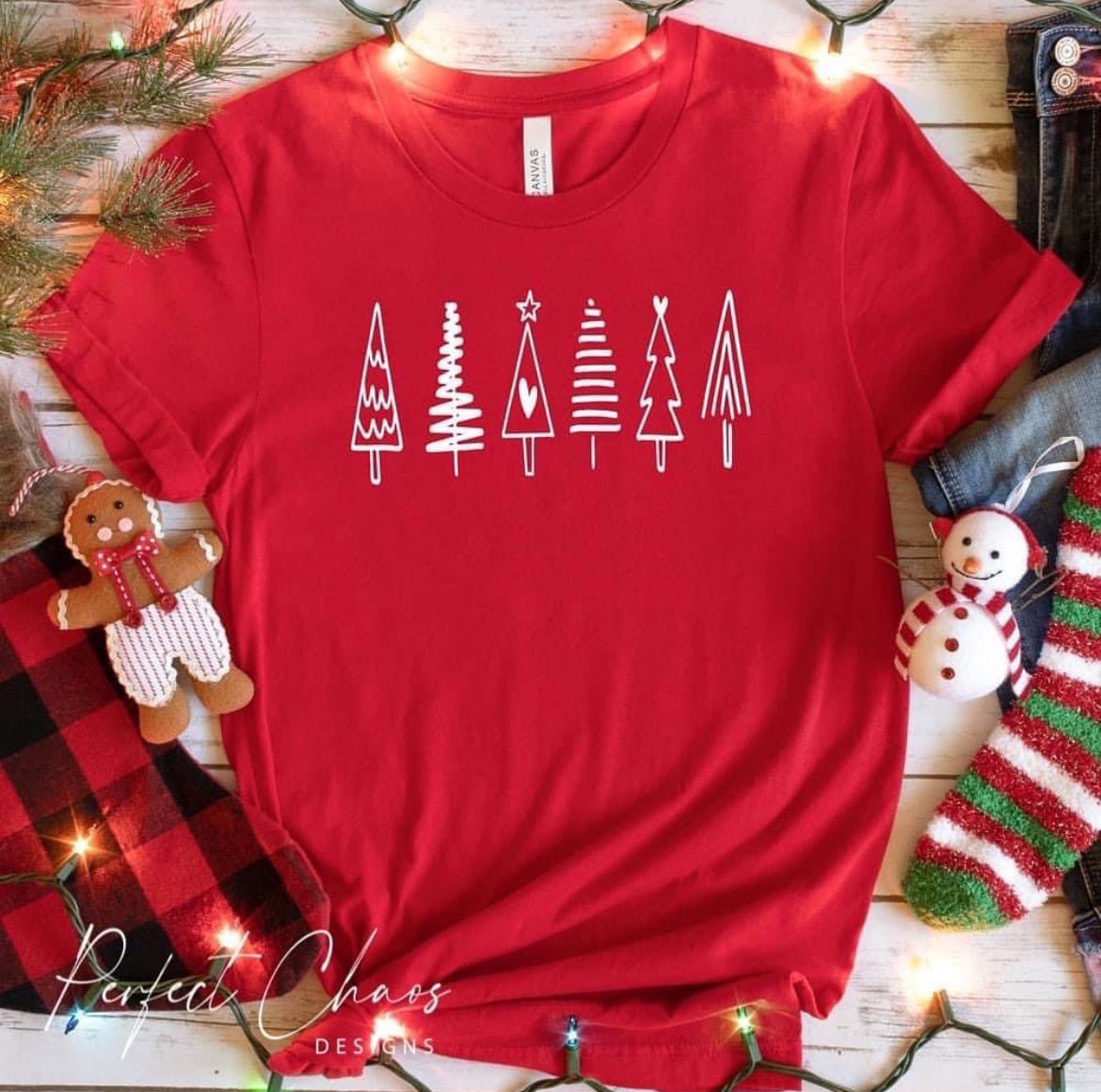 Stencil Christmas Trees