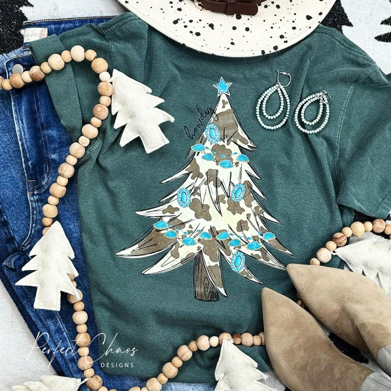 Howdy Cow Print Christmas tree