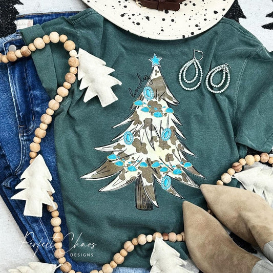 Howdy Cow Print Christmas tree
