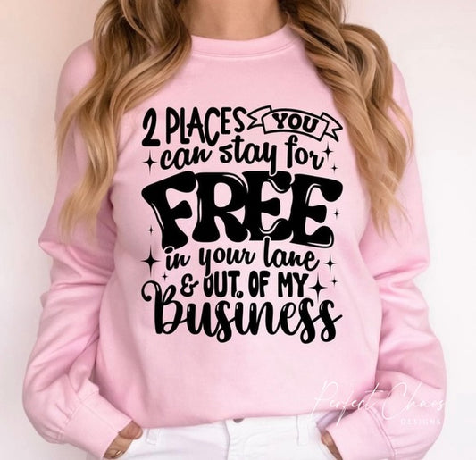 2 places you can stay for free in your lane and out of my business
