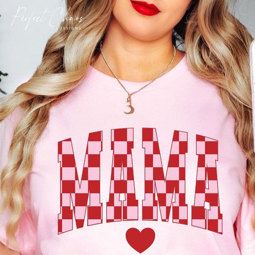 Mama Checkered Heart