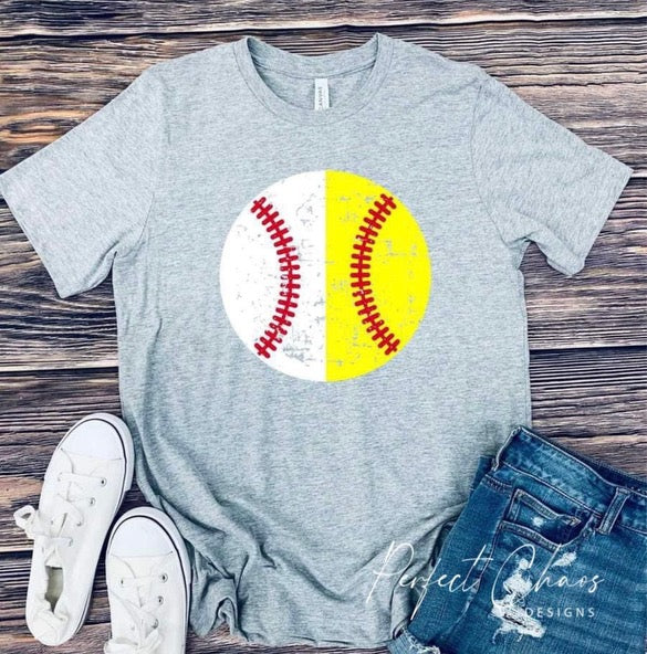 Half softball half baseball
