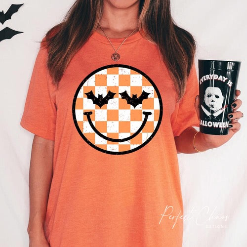 Smiley Checkered Bat Eyes