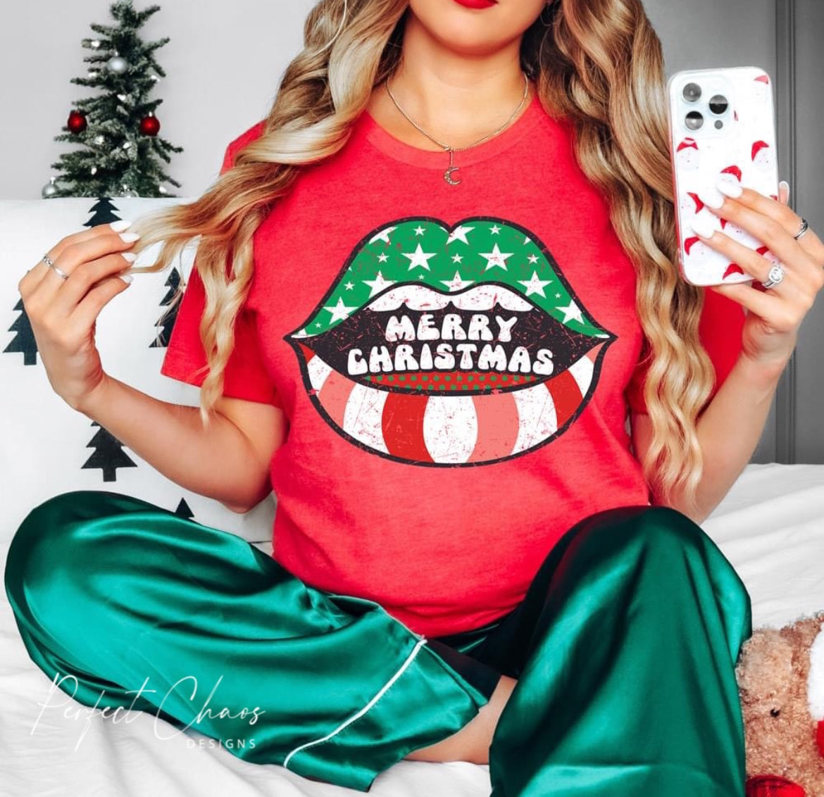 Merry Christmas Lips - Green